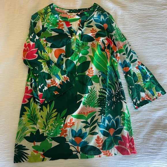 Boden tunic cover up top size 16R
Tropical Green Leaf Print - 100% cotton - Picture 2 of 5